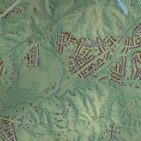 Second close-up of the map of Atoka, Tennessee print showing more streets and buildings
