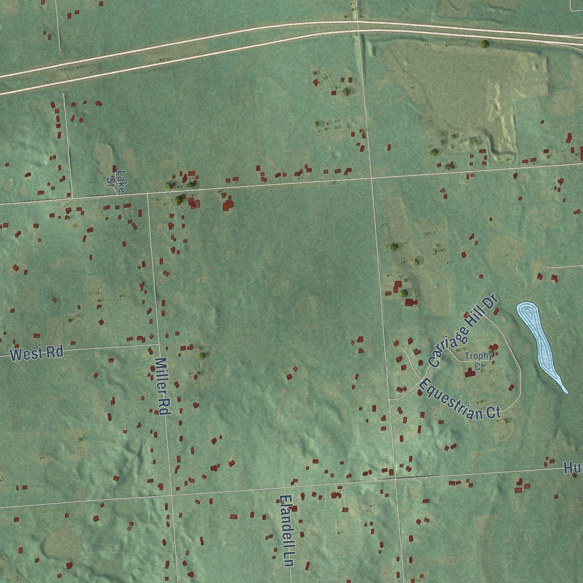 Second close-up of the map of Attica, Michigan print showing more streets and buildings