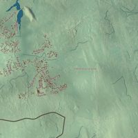 Close-up of the map of Attleboro, Massachusetts print showing terrain and local geography