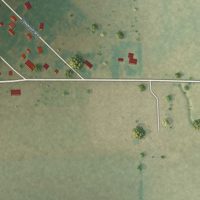 Second close-up of the map of Aubrey, Arkansas print showing more streets and buildings