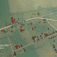 Second close-up of the map of Auburn, Kentucky print showing more streets and buildings