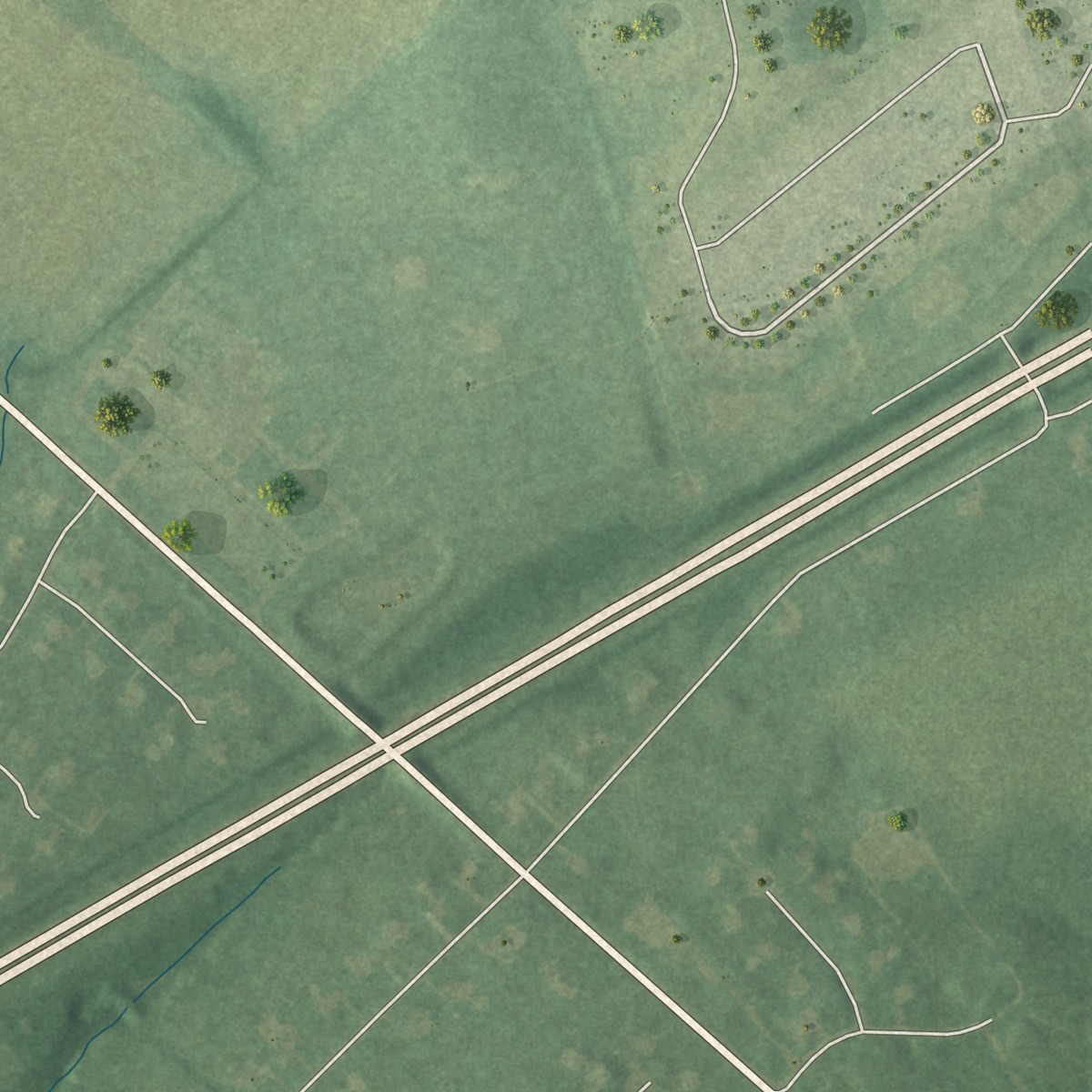 Second close-up of the map of Auburn, New Jersey print showing more streets and buildings