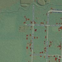 Second close-up of the map of Auburn, Wyoming print showing more streets and buildings