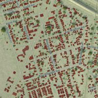 Second close-up of the map of August, California print showing more streets and buildings