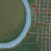 Second close-up of the map of Augusta, Arkansas print showing more streets and buildings