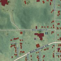 Second close-up of the map of Augusta, Kalamazoo County, Michigan print showing more streets and buildings