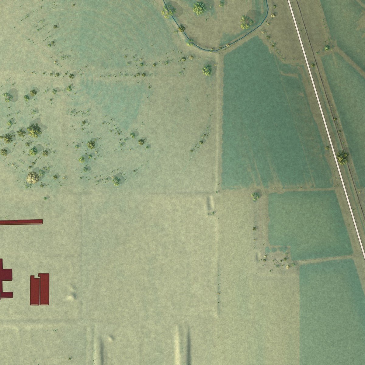 Second close-up of the map of Ault, Colorado print showing more streets and buildings