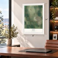 Ault, Colorado map, 18 x 24 inch print in a white frame in a home office