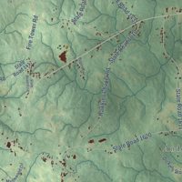 Second close-up of the map of Aurelian Springs, North Carolina print showing more streets and buildings
