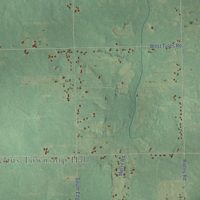 Second close-up of the map of Aurelius, Michigan print showing more streets and buildings