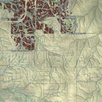 Second close-up of the map of Aurora, Colorado print showing more streets and buildings