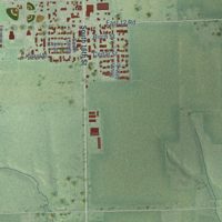 Second close-up of the map of Aurora, Nebraska print showing more streets and buildings