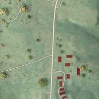 Second close-up of the map of Aurora Springs, Missouri print showing more streets and buildings