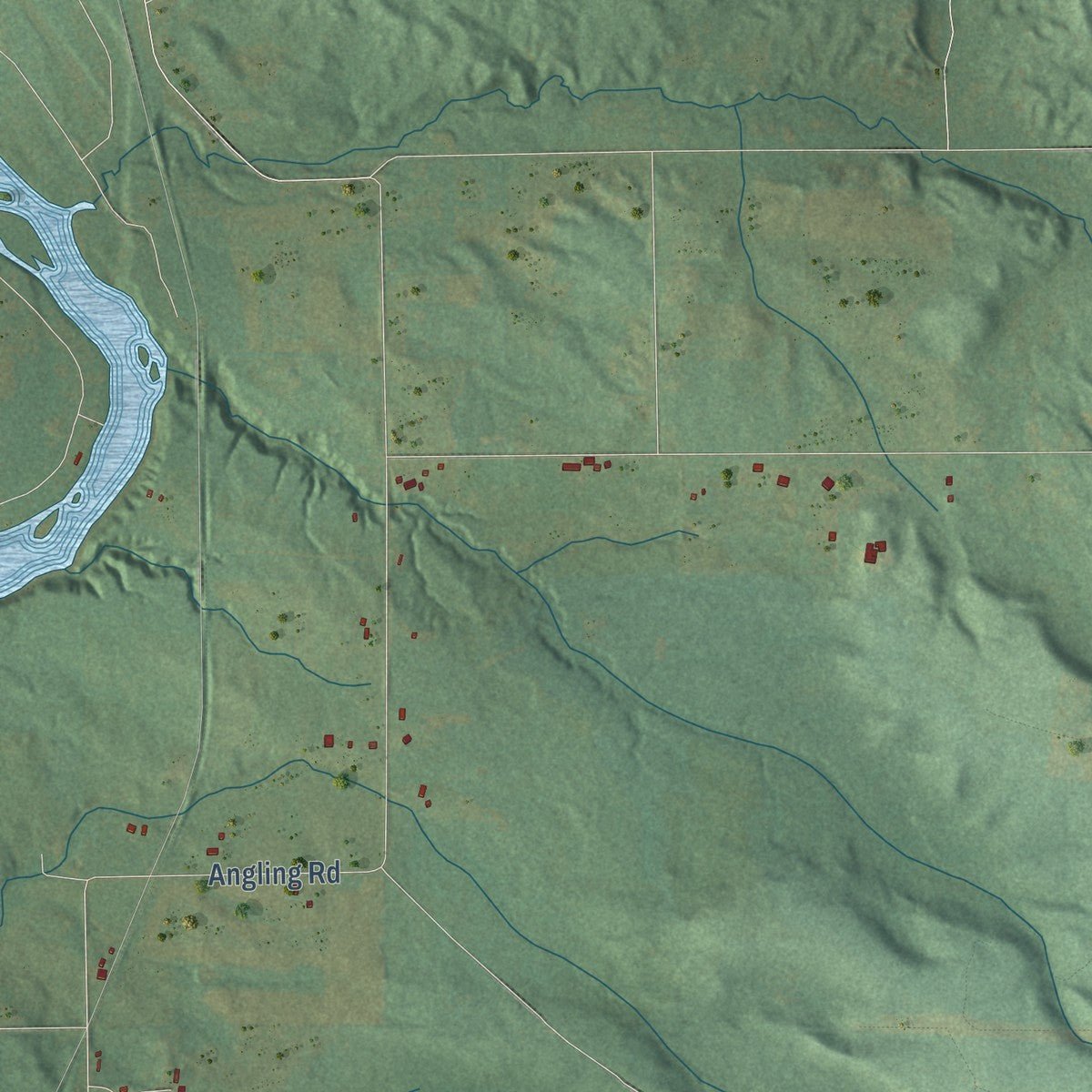 Second close-up of the map of Austin, Mecosta County, Michigan print showing more streets and buildings