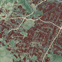 Second close-up of the map of Austin, Texas print showing more streets and buildings