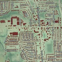 Second close-up of the map of Austintown, Ohio print showing more streets and buildings