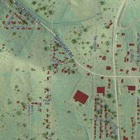Second close-up of the map of Ava, Missouri print showing more streets and buildings