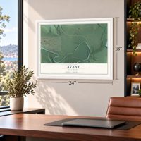 Avant, Oklahoma map, 18 x 24 inch print in a white frame in a home office