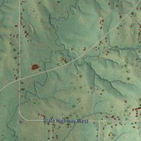 Second close-up of the map of Avenue City, Missouri print showing more streets and buildings