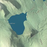 Close-up of the map of Averill, Vermont print showing terrain and local geography