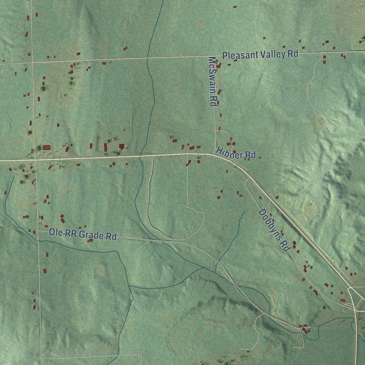 Second close-up of the map of Avery, Michigan print showing more streets and buildings