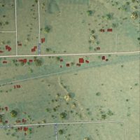 Second close-up of the map of Avery, Texas print showing more streets and buildings