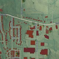 Second close-up of the map of Avilla, Indiana print showing more streets and buildings