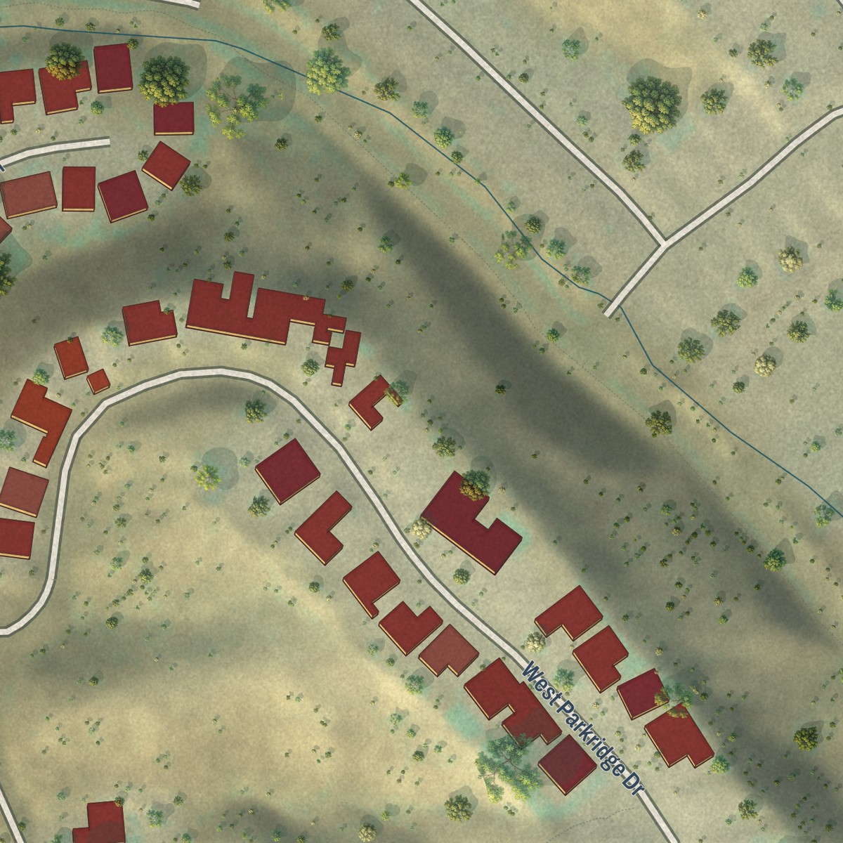 Second close-up of the map of Avimor, Idaho print showing more streets and buildings