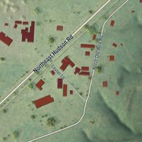 Second close-up of the map of Avoca, Arkansas print showing more streets and buildings