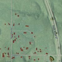 Second close-up of the map of Avoca, Indiana print showing more streets and buildings
