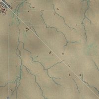Second close-up of the map of Avoca, Texas print showing more streets and buildings