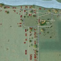 Second close-up of the map of Avoca, Wisconsin print showing more streets and buildings