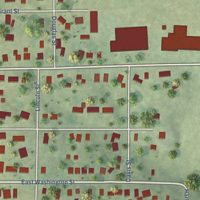 Second close-up of the map of Avon, Illinois print showing more streets and buildings