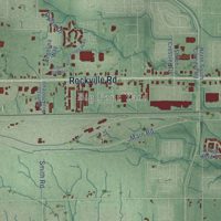Second close-up of the map of Avon, Indiana print showing more streets and buildings