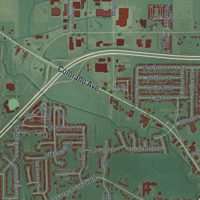 Second close-up of the map of Avon, Ohio print showing more streets and buildings
