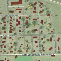 Second close-up of the map of Avon, South Dakota print showing more streets and buildings