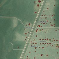 Second close-up of the map of Axis, Alabama print showing more streets and buildings