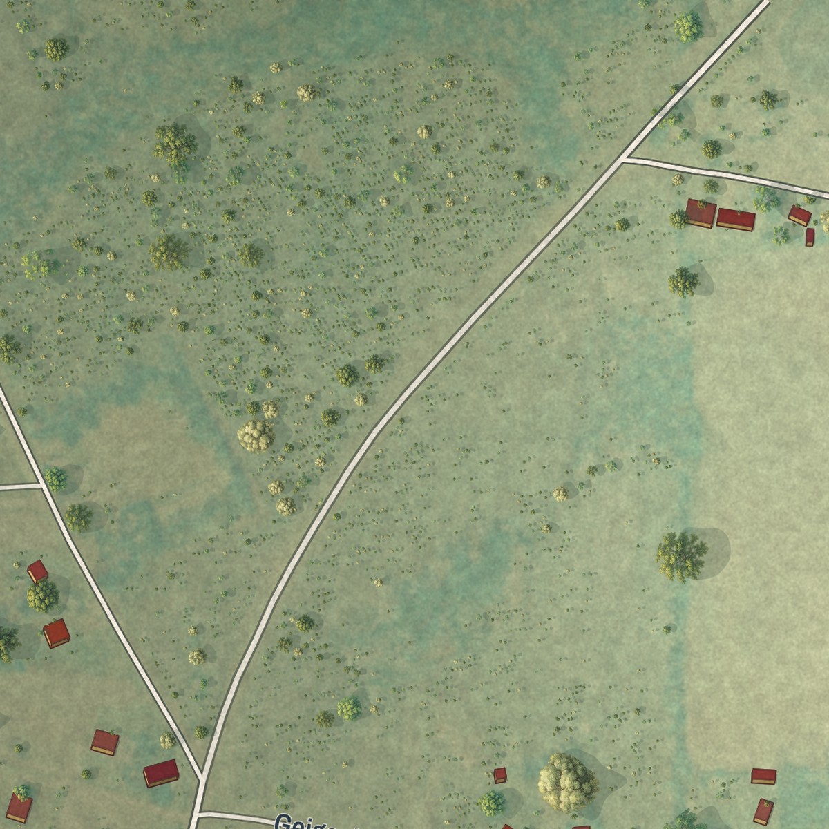 Second close-up of the map of Axson, Georgia print showing more streets and buildings
