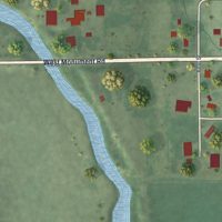 Second close-up of the map of Ayr, Nebraska print showing more streets and buildings