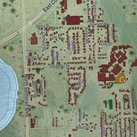 Second close-up of the map of Azalea Park, Florida print showing more streets and buildings