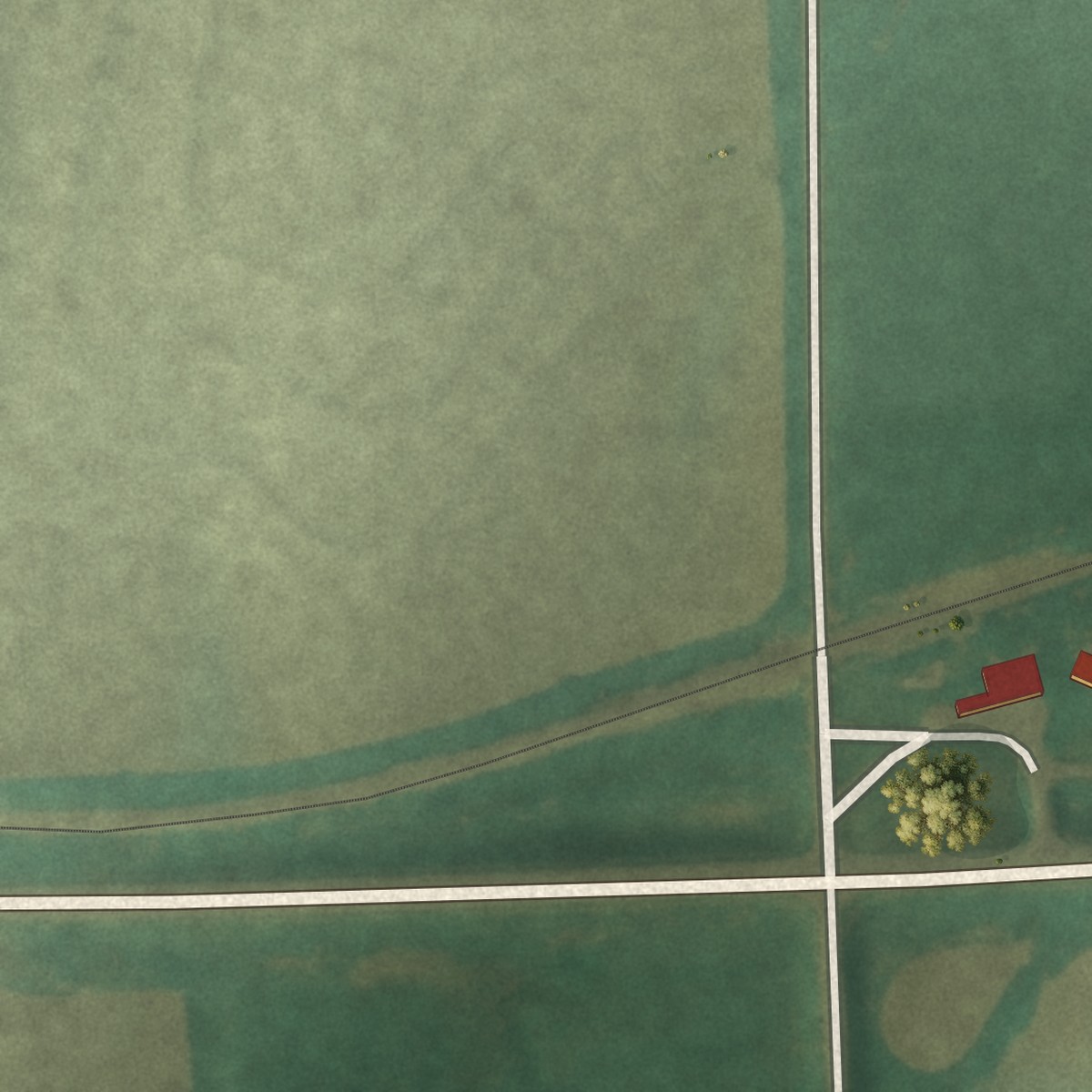 Second close-up of the map of Baileyville, Kansas print showing more streets and buildings
