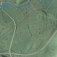 Second close-up of the map of Bainbridge, New York print showing more streets and buildings