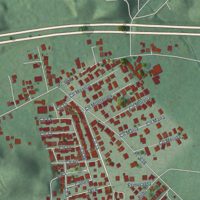 Second close-up of the map of Bajadero, Puerto Rico print showing more streets and buildings