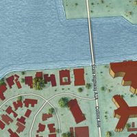 Second close-up of the map of Bal Harbour, Florida print showing more streets and buildings