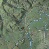 Second close-up of the map of Bald Eagle, Pennsylvania print showing more streets and buildings