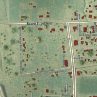 Second close-up of the map of Baldwin, Florida print showing more streets and buildings