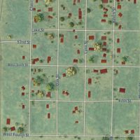 Second close-up of the map of Baldwin, Lake County, Michigan print showing more streets and buildings