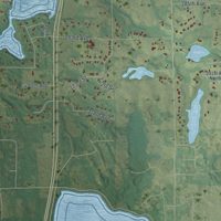 Second close-up of the map of Baldwin, Minnesota print showing more streets and buildings