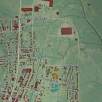 Second close-up of the map of Baldwyn, Mississippi print showing more streets and buildings