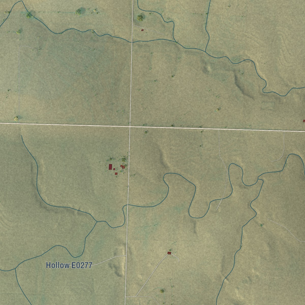 Second close-up of the map of Balko, Oklahoma print showing more streets and buildings